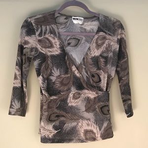 VTG Sparkly Feather Design Blouse